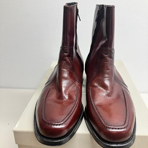 Florsheim Essex Moc Toe Zipper BEATLES Boot VINTAGE Black Cherry Mens Size 10 - Picture 5 of 15